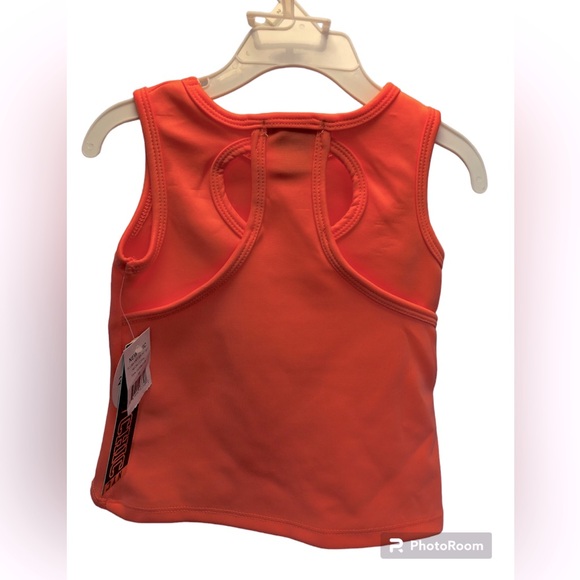 New Chic scuba knit short set, neon coral, 2T - Picture 2 of 7